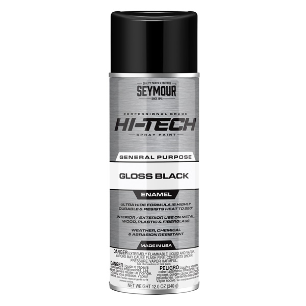 SEYMOUR® HI-TECH Spray Enamels - Gloss Black, 12 oz